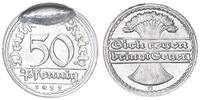 Weimar 50 Pfennig J.301 Fehlprägung Rohling mitgeprägt -