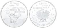 Bundesrepublik Deutschland 20 Euro Fehlprägung Deutschland 20 Euro 2022 50 Jahre Deutsches Kinderhilfswerk ohne Farbdruck !!! -