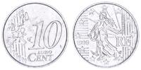Frankreich 10 Cent Fehlprägung Frankreich 10 Cent 1999 Kupfer-Nickel mit Riffelrand,nicht magnetisch -