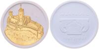 DDR 2 Meissner Porzellanmedaillen Sachsen Luther/Wartburg 1 mal mit Golddekor -