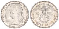 3. Reich 5 Mark Hindenburg mit HK -