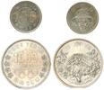 Japan - Olympia 100 Yen und 1.000 Yen Set Auf die Olympischen Sommerspiele in Tokio 1964 - Olympiade, Silber -