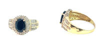 585 Gold Ring mit Saphir und Diamanten Ringgröße 63-64 -