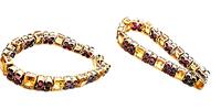 Gold 585 Armband mit Granatstein und Zitrin, 34,7g. ca. 17,5cm lang -