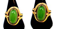 333 Gold Ring mit Jade, 3g, Ringgröße 60 -
