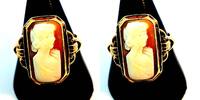 375 Gold Art Deco Ring mit Gemme, 3,9g Ringgroße 56 -
