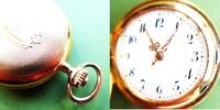 Schweiz, DAMEN Taschenuhr, DAMEN Sprungdeckel TASCHENUHR, Gold 14K, Zylinderhemmung, gute Funktion-ca-1915, -