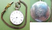 Schweiz, HERREN Taschenuhr HERREN TASCHENUHR, Zylinderhemmung, Schlüsselaufzug-gute Funktion-wohl vor 1900, -