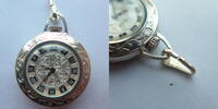 Deutschland, Damen Taschenuhr, hübsche LACHER DAMEN TASCHENUHR, versilbert, mechan. Uhrwerk, gute Funktion, -