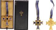 3. Reich Orden Mutterkreuz in Gold mit Band im Etui, Hauschild -