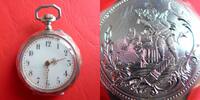 Schweiz, Damen Taschenuhr, schöne DAMEN TASCHENUHR, Silber-0,800, Zylinderhemmung, gute Funktion, ca. 1915, -