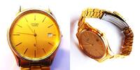 Japan, HERREN ARMBANDUHR, solide HERREN ARMBANDUHR, CITIZEN -Quartz, Datum, Zentralsekunde-neue Batter., -