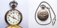 unbek. Herst.land, HERREN Taschenuhr, solide HERREN TASCHENUHR, Ankerhemmung, Sprungdeckel, Kette, gute Funktion, -