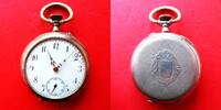 Schweiz, HERREN Taschenuhr, HERREN TASCHENUHR, Silber-0,800, Zifferblattschaden, gute Funktion, ca. 1915, -