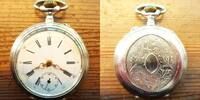 Schweiz, HERREN Taschenuhr, authentische silb. HERREN TASCHENUHR, Zifferbl.schaden, gute Funktion, ca. 1900, -