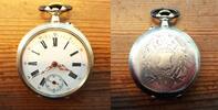Schweiz, HERREN Taschenuhr, authentische silberne HERREN TASCHENUHR, Zylinderhemmung-gute Funktion-ca. 1900, -