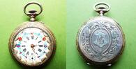 Schweiz, HERREN TASCHENUHR, kl. HERREN TASCHENUHR, Blümchenschmuck, Zylinderhemmung, gute Funktion-vor 1900, -