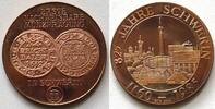 Helmut König Kupfermedaille 825 Jahre Schwerin, erste nachweisbare Münzprägung -