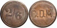 Kolonien: Deutsch-Südwestafrika Messingmarke zu 2/6 Deutsch-Südwestafrika Oranje/Lüderitz Wertmarke zu 2/6 der Diamantenmine CDM -