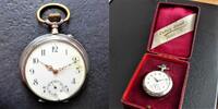 Schweiz, Herren Taschenuhr, HERREN TASCHENUHR, Silber-0,800, Zylindergang, 10 Rubis,gute Funktion-ca.1915, -