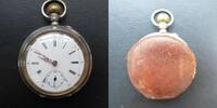 Schweiz, HERREN TASCHENUHR, HERREN TASCHENUHR, Silber, Ankergang, Zifferblattschaden, gute Funktion,ca.1900, -