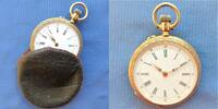 Schweiz, DAMEN TaschenUHR, große DAMEN TASCHENUHR, Gold, 14K, 10 Rubis, gute Funktion, ca. 1900, -