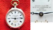 Schweiz, London DAMEN TaschenUHR, DAMEN TASCHENUHR, Silber, Zylinderhemmung, John Elkan, gute Funktion, ca.1905, -