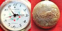 Schweiz, TASCHENUHR, neuere unisex TASCHENUHR mit Sprungdeckel, interessante Abbildung,gute Funktion, -
