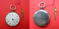 Schweiz, HERREN TASCHENUHR, HERREN TASCHENUHR, wohl Silber, Schlüsselaufzug, gute Funktion, ca. 1880, -