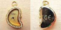 Japan, DAMEN TASCHENUHR, RIVAGE SCHMUCK - UHR, vergoldet, Quartz, neue Batterie, gute Funktion, -