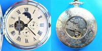 unbek. Herstellungsland, HERREN Taschenuhr, schöne HERREN TASCHENUHR, Skelettierung, Sprungdeckel, Tageszeit, gute Funktion, -