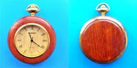 Japan, HERREN Taschenuhr, originelle HERREN TASCHENUHR aus Holz, Quartz, gute Funktion, neue Batterie, -