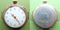 Schweiz, DAMEN Taschen UHR, zierliche TASCHENUHR,Silber, Armbanduhrenumbau,6 Steine, gute Funktion-ca.1915, -