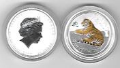 Australien 50 Cent 2010 Jahr des Tigers Lunar-Serie II koloriert  54,75 EUR  Excl. 7,50 EUR Verzending