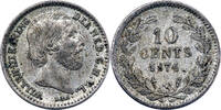 Pays-Bas 10 Cents 1874 Pays-Bas Willem III 10 Cents 1874 Utrecht ss+ 90,00 EUR  Excl. 5,00 EUR Verzending