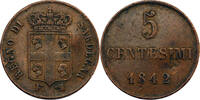 Italie 5 Centesimi 1842 Italie Sardaigne Carlo Alberto 5 Centesimi 1842 ss 50,00 EUR  Excl. 5,00 EUR Verzending