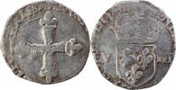 Henri III Huitième d'écu croix de face 1589 Rennes -