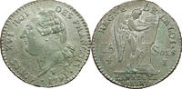 Constitution Louis XVI 15 sols FRANÇOIS au génie 1791 Limoges -