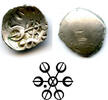 Mittelalter Rare silver 1/8th shatamana (shana) from Gandhara Janapada, ca.500-400 BC, India -