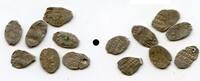 Antike Lot of 7 various silver wire kopeks, 16th-17th century, Russia -