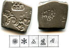 Mittelalter drachm Silver punch of Kunala (ca.232-224 BC), Mauryan Empire, India G/H568 -
