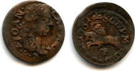 Europa solidus Nice copper (schilling or szelag) dated 1661, Johann II Casimir (1648-16 -