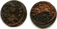 Europa solidus Nice copper (schilling or szelag) dated 1661, Johann II Casimir (1648-16 -