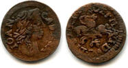 Europa solidus Nice copper (schilling or szelag) dated 1661, Johann II Casimir (1648-16 -