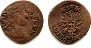 Europa solidus Scarcer date! Nice copper (schilling or szelag) dated 1661, Johann II Ca -