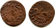 Europa solidus Nice copper (schilling or szelag) dated 1666, Johann II Casimir (1648-16 -