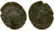 Antike antoninianus Large barbarous LAETITIA of Tetricus I, c.270-280 AD, Roman Gaul -