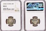 AUSTRIA 20 Kreuzer 1855 B NGC MS 63