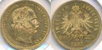 Austria 8 Gulden - 20 Francs 1881 VZ-ST 650,00 EUR  Excl. 18,50 EUR Verzending