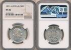 AUSTRIA 1 FLORIN 1891 NGC MS 62